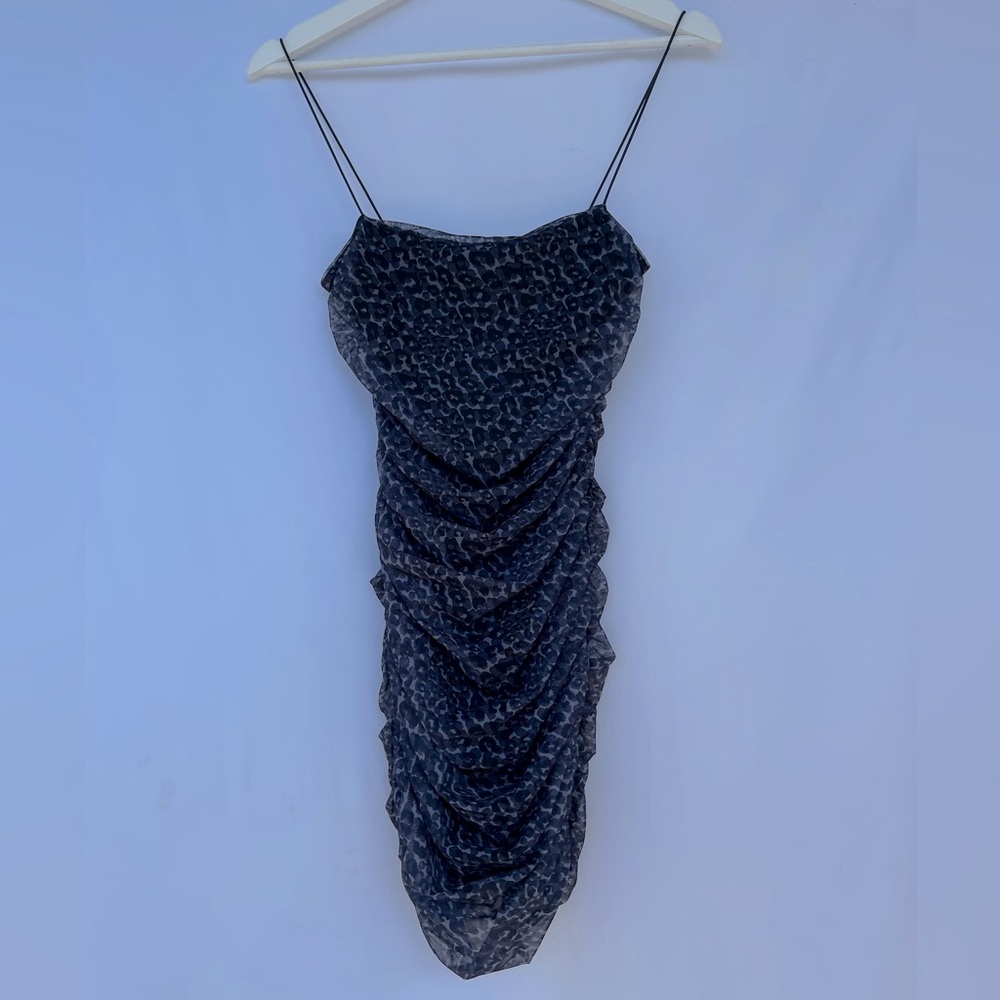 80’s Rock N Roll Leopard Spaghetti Strap Mini Bodycon Dress